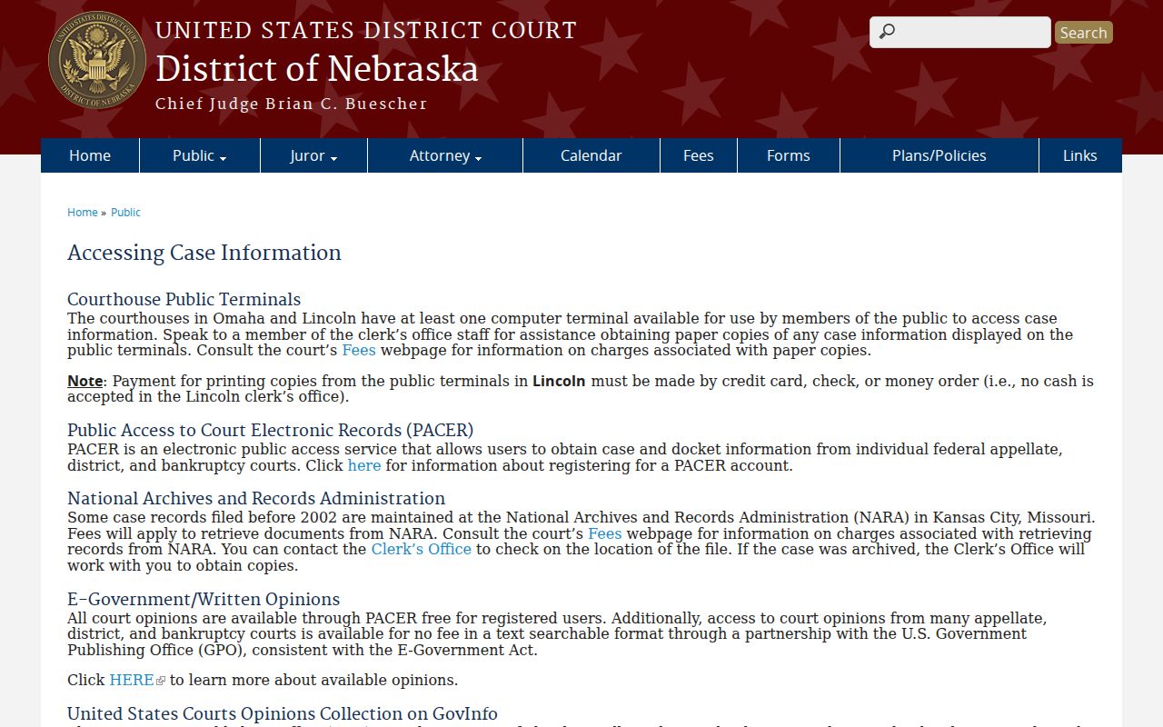 Valley County case search federal public access distinction