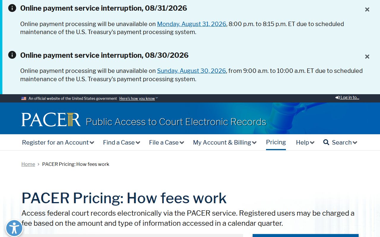 Valley County case search PACER federal records distinction