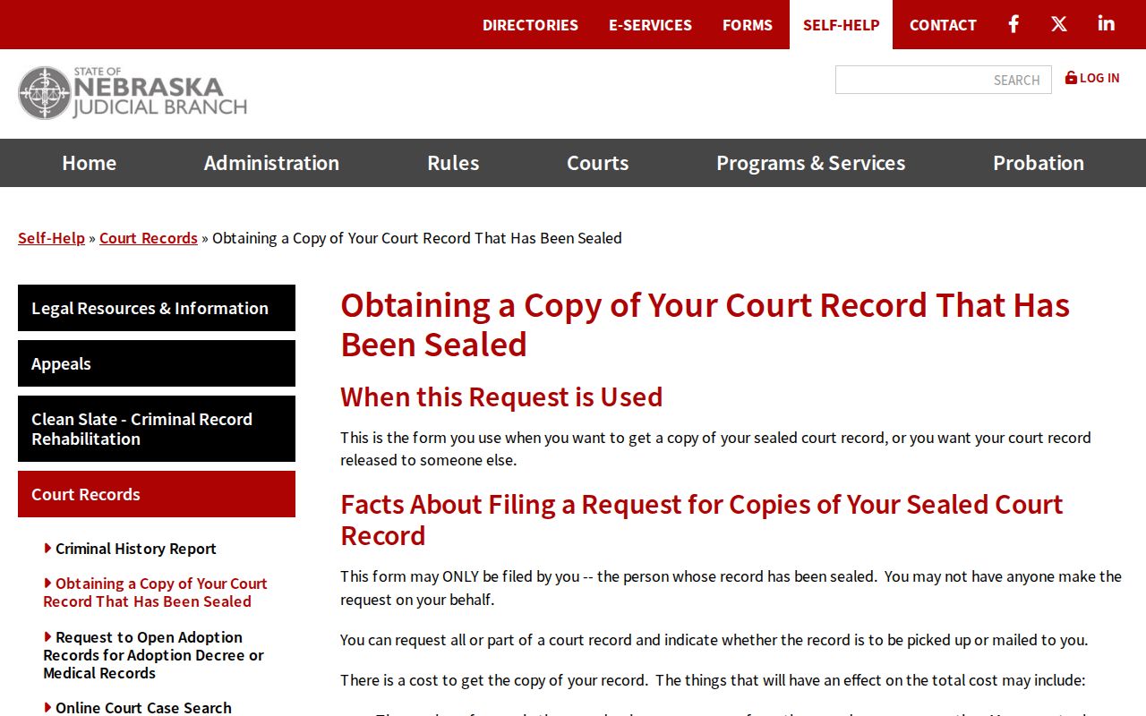 Valley County court records sealed-record copy instruction source