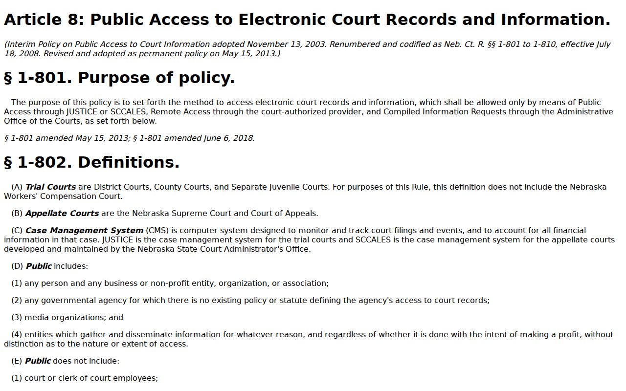 Valley County court docket Nebraska public electronic access rules